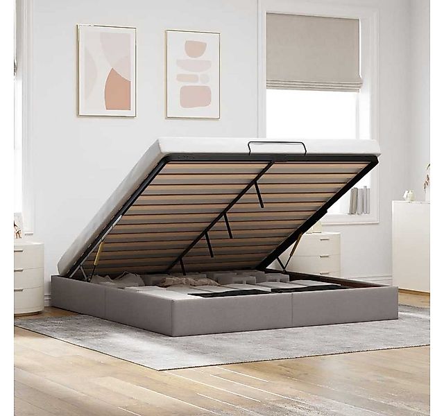 vidaXL Bett, Ottoman-Bett ohne Matratze Taupe 160x200 cm Stoff günstig online kaufen