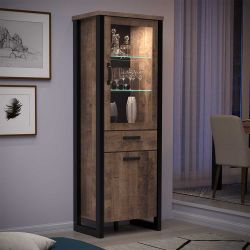Wohnzimmer Schrank Vitrine im Industry und Loft Stil 195 cm hoch günstig online kaufen