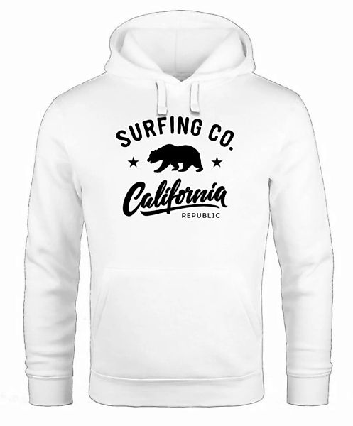 Neverless Hoodie Hoodie Herren California Republic Bear Bär Sommer Surfing günstig online kaufen