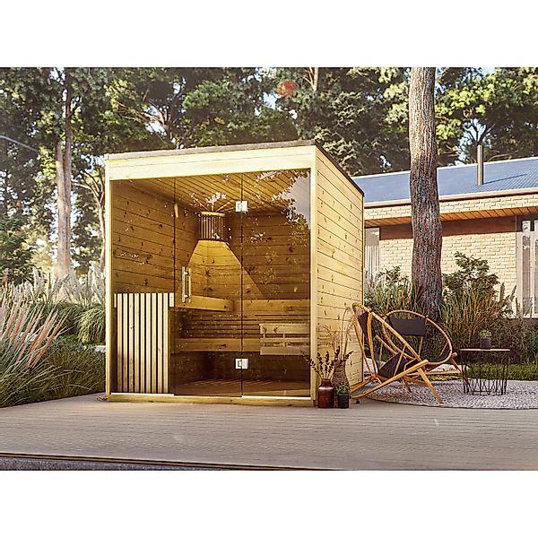 Fjordholz Design Saunahaus Modell Relax Beschläge  Silber günstig online kaufen