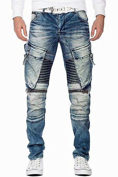 Cipo & Baxx Bikerjeans Freizeit Hose BA-CD523 Blau W32/L32 (1-tlg) mit Seit günstig online kaufen