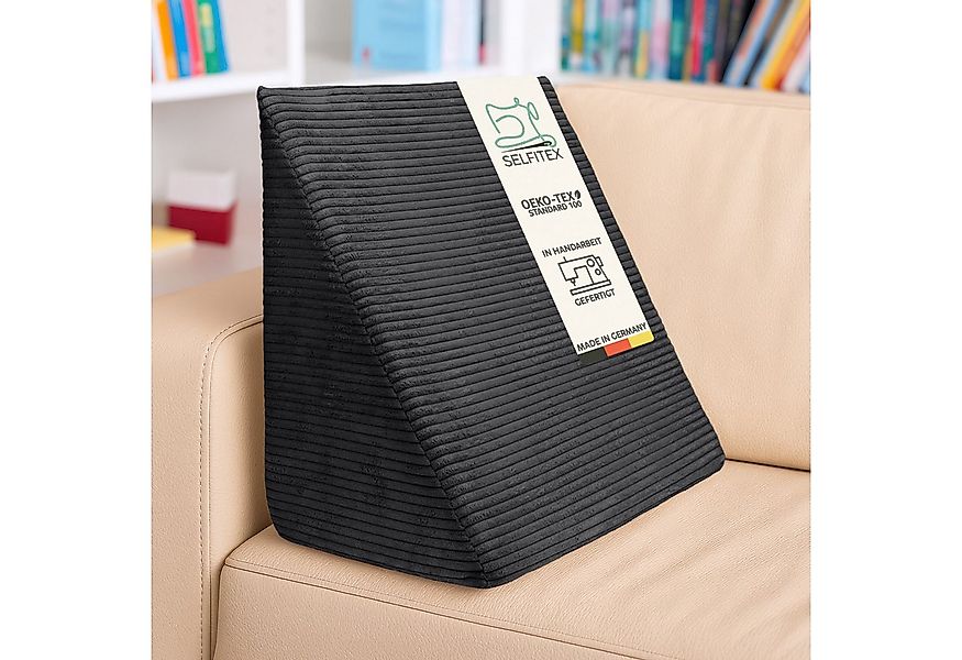 Selfitex Keilkissen Selfitex Breitcord Keilkissen 60x50x30 cm, abnehmbarer günstig online kaufen