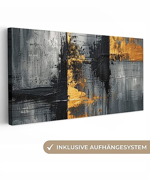 OneMillionCanvasses® Leinwandbild Panorama Modern - Gold günstig online kaufen