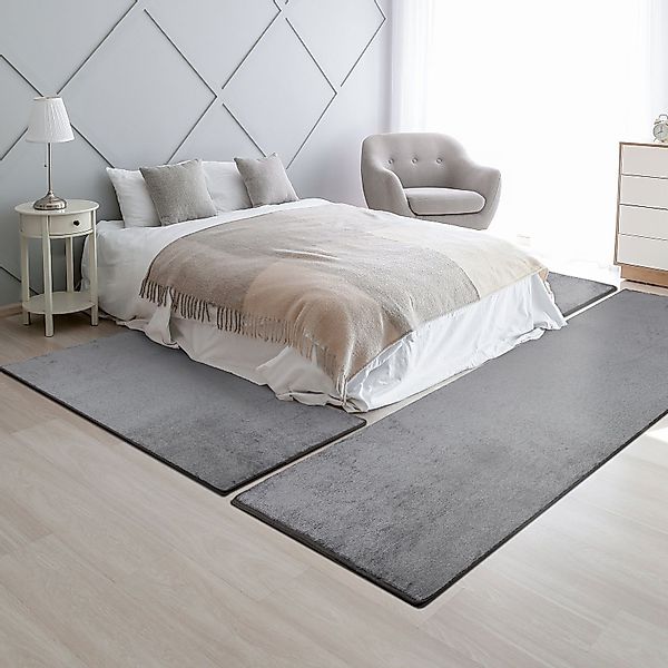 Floordirekt Hochflor-Bettumrandung Sundae Silber 73, 3 günstig online kaufen