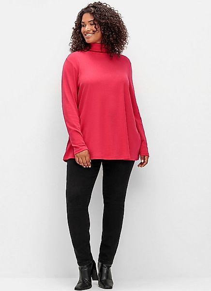 Sheego T-Shirt Rollkragen-Shirt Langarm mit Rollkragen, in A-Linie günstig online kaufen
