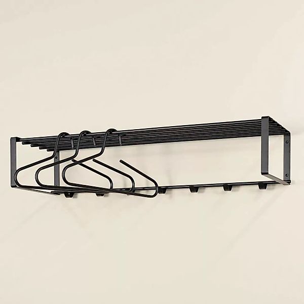 Metall Hängegarderobe modern in Schwarz pulverbeschichtet 100 cm breit günstig online kaufen