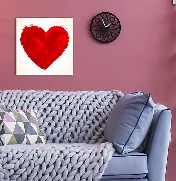 queence Leinwandbild »Danika« Herz   Herzbilder 1 Stk. tlg. Rotes Herz, Bil günstig online kaufen