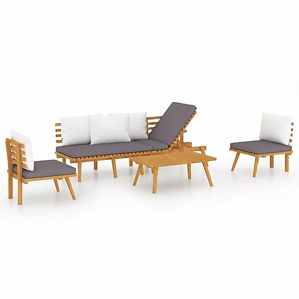 vidaXL 4-tlg Garten-Lounge-Set mit Kissen Massivholz Akazie Modell 6 günstig online kaufen