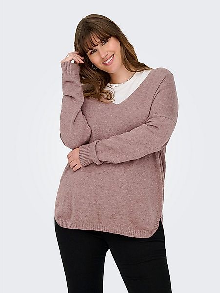 ONLY CARMAKOMA V-Ausschnitt-Pullover CARMARGARETA LS PULLOVER KNT NOOS Visk günstig online kaufen