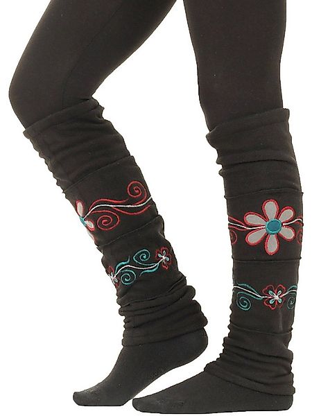 PUREWONDER Beinstulpen Beinstulpen aus Fleece bunte Blumenstickerei, Stulpe günstig online kaufen