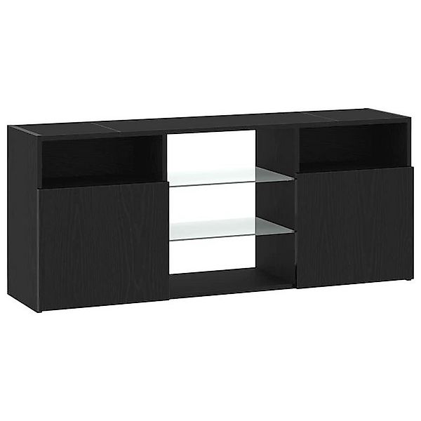 vidaXL TV-Schrank TV-Schrank mit LED-Leuchten Schwarz Eichen-Optik 120x30x5 günstig online kaufen