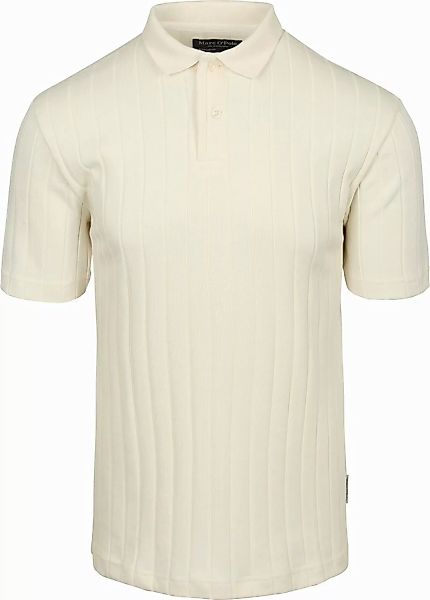 Marc O'Polo Knitted Poloshirt Rib Structure Off White - Größe XL günstig online kaufen
