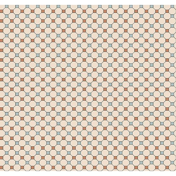 Sanders & Sanders Tapete Karomuster Beige Terrakotta und Blau 53 cm x 10 m günstig online kaufen