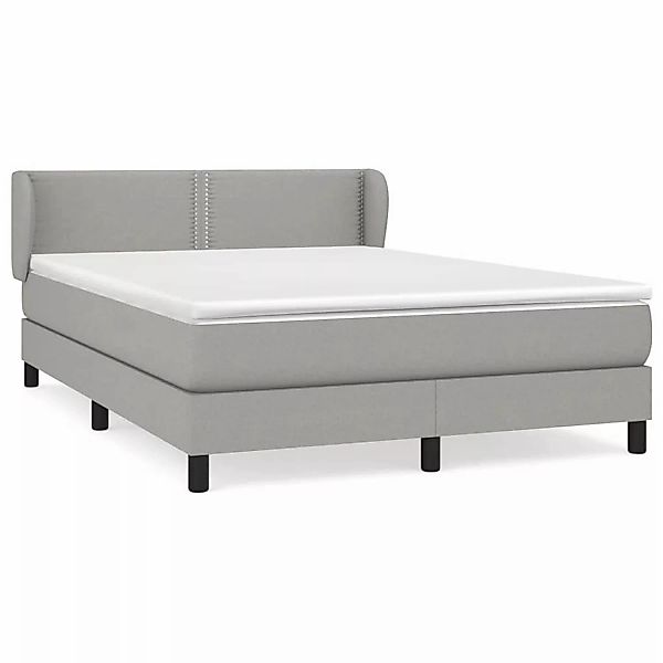 vidaXL Boxspringbett mit Matratze Hellgrau 140x190 cm Stoff1383171 günstig online kaufen