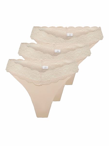 ONLY Tanga "ONLCHLOE LACE S.S THONG 3-PACK ACC", (Packung, 3 St.) günstig online kaufen