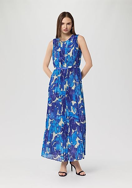 Comma Maxikleid Plissiertes Chiffon-Kleid günstig online kaufen