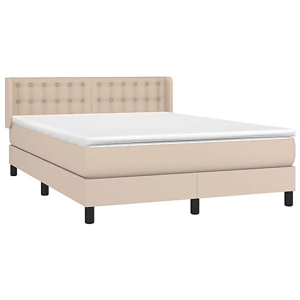 vidaXL Boxspringbett mit Matratze Cappuccino-Braun 140x190cm Kunstleder 313 günstig online kaufen