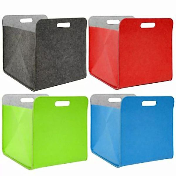 Dune Design® Aufbewahrungsbox 4er Set Cube Filz Grau/Grün/Blau/Rot 33x38x33 günstig online kaufen