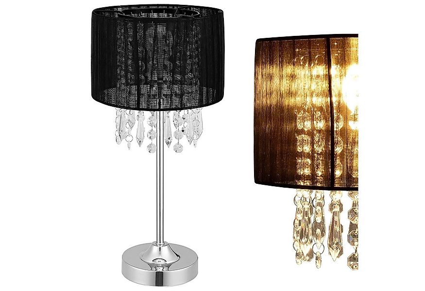 lux.pro Tischleuchte, ohne Leuchtmittel, »Bellevue« Schwarz mit Kristallen günstig online kaufen