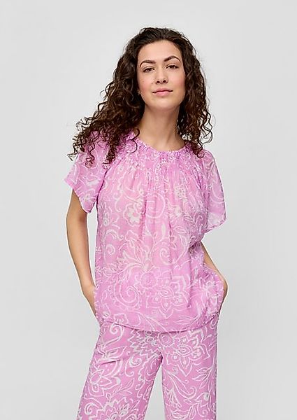 s.Oliver Kurzarmbluse Gemusterte Bluse im Relaxed günstig online kaufen