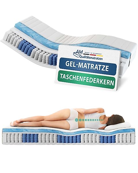 Taschenfederkernmatratze 7-Zonen Federkernmatratze mit Gelschaum, Gelschaum günstig online kaufen