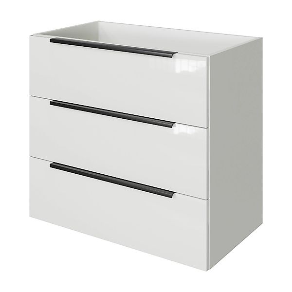 Pelipal Waschbeckenunterschrank Quantum 07 Schneeweiß Glanz 80 cm 3 Auszüge günstig online kaufen