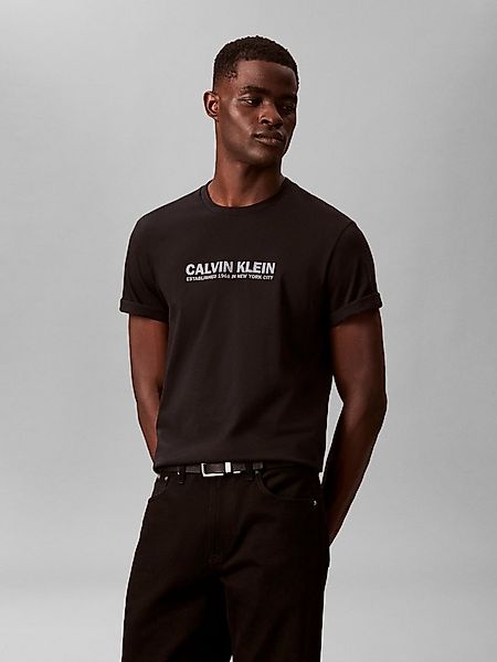 Calvin Klein T-Shirt Regular Fit, Rundhalsausschnitt, Logodruck günstig online kaufen