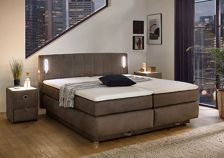Jockenhöfer Gruppe Boxspringbett Kati, mit Topper, Bettkasten, dimmbare LED günstig online kaufen
