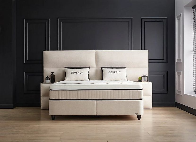 abc bedding Boxspringbett Komfortbett BEVERLY mit stilvollem Velours-Stoffb günstig online kaufen