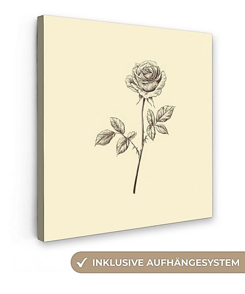 OneMillionCanvasses® Leinwandbild Illustration - Schwarz - Rose, Fotodruck günstig online kaufen