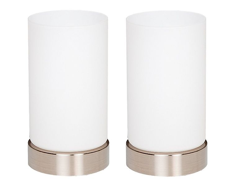 TRANGO LED Tischleuchte, 2er Pack 2017-01/2 LED Nachttischlampe Glas Tischl günstig online kaufen