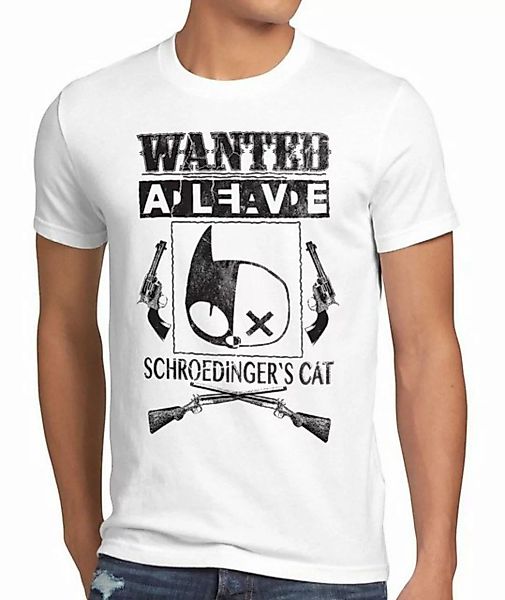 style3 Print-Shirt Herren T-Shirt Wanted Schroedinger's Katze big bang shel günstig online kaufen