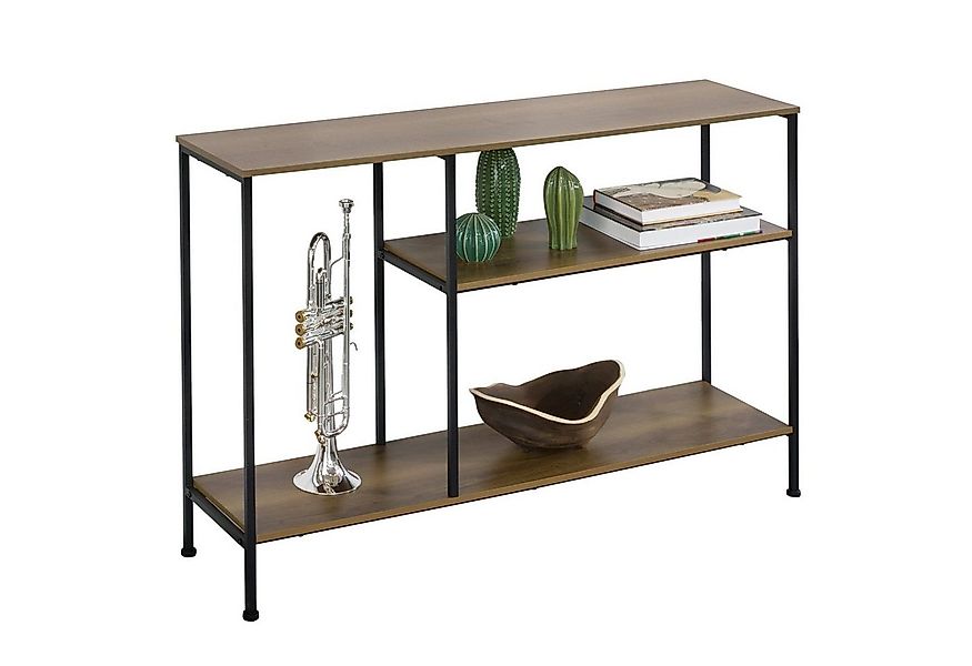 SoBuy Konsolentisch FSB35, mit 3 Ablagen Metall Flurtisch Dekotisch Sideboa günstig online kaufen