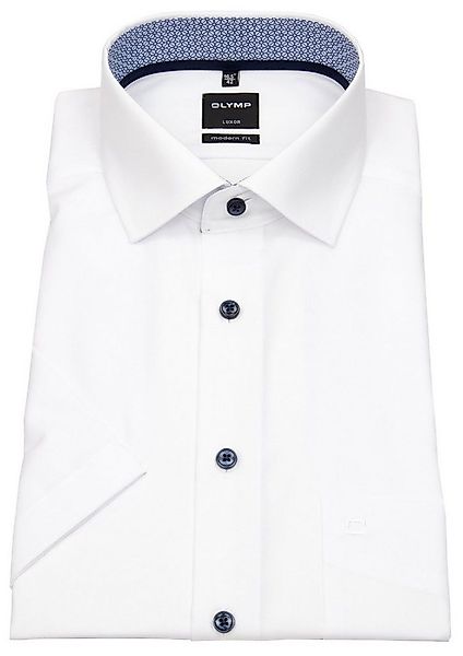 OLYMP Kurzarmhemd Modern Fit leicht tailliert bügelfrei Kentkragen günstig online kaufen