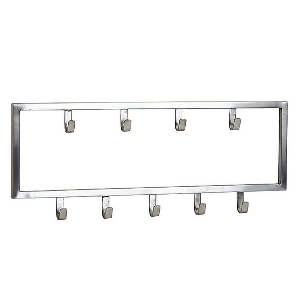 FINEBUY Wandgarderobe FB30251 (Metall Silber 50x20x4 cm Hakenleiste Modern) günstig online kaufen