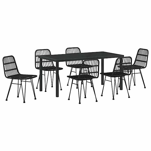 vidaXL Garten Essgruppe 7-Tlg Schwarz Poly Rattan 3379202 günstig online kaufen