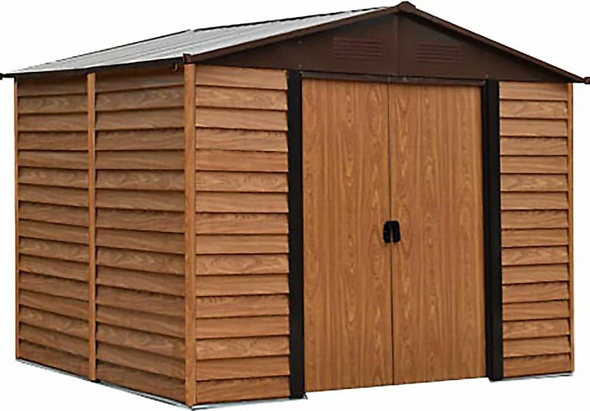 Pergart Gerätehaus "Frankfurt II 1112" Metall, mit Satteldach und integrier günstig online kaufen