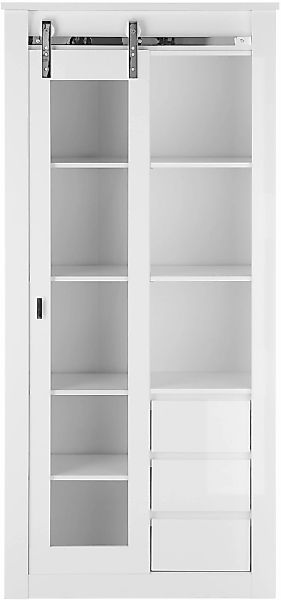Home affaire Vitrine "Daytona, moderner Hochschrank, Glasvitrine in Weiß Ho günstig online kaufen