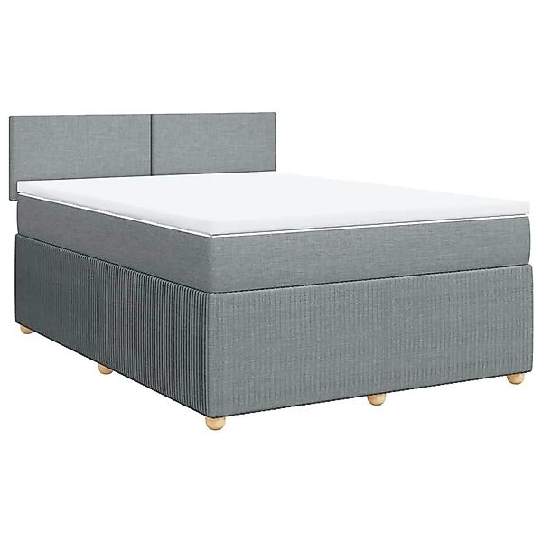 vidaXL Boxspringbett mit Matratze Hellgrau 140x190 cm Stoff 3287444 günstig online kaufen