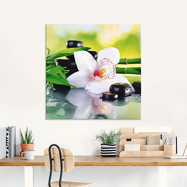 Artland Glasbild "Spa Steine Bambus Zweige Orchidee" Zen 1 Stk. tlg. in ver günstig online kaufen