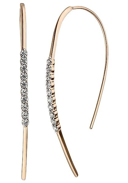 JOBO Paar Ohrhänger, 925 Silber roségold vergoldet mit 20 Zirkonia günstig online kaufen