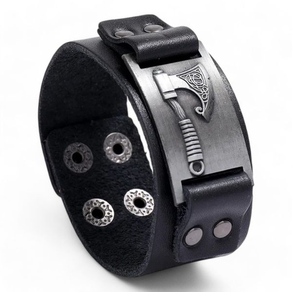 Eyecatcher Lederarmband Wickinger Axt Silber Bronze günstig online kaufen
