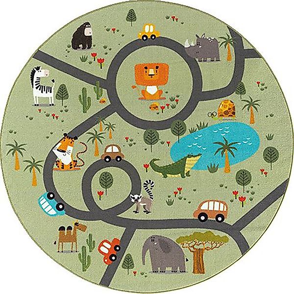 the carpet Kinderteppich "Happy Life" rund 4 mm Höhe Life Kinderzimmer Tepp günstig online kaufen