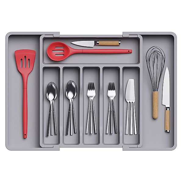 Lifewit Besteckeinsatz Besteckkasten für Schubladen, Verstellbarer Besteckh günstig online kaufen