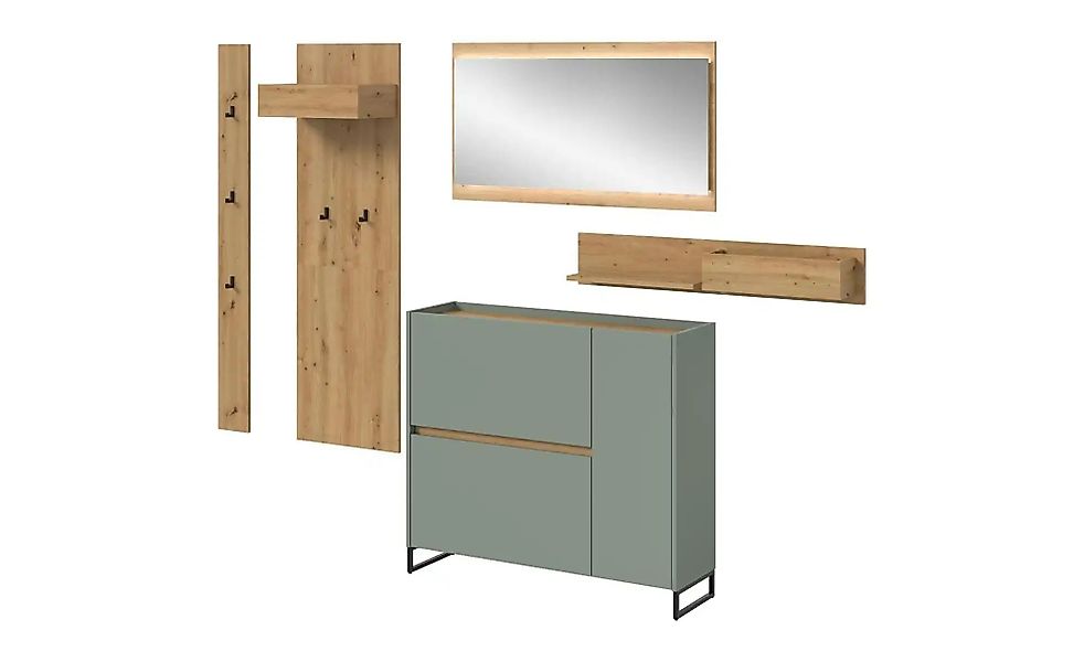 Garderobenkombination   ¦ grün ¦ Maße (cm): B: 192 H: 236 Garderoben & Klei günstig online kaufen