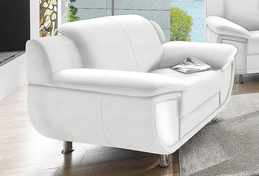 TRENDMANUFAKTUR Sessel Rondo, Breite 121 cm, breite Armlehnen, Füße chromfa günstig online kaufen