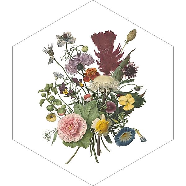 ESTAhome Wandtattoo Blumenstrauß Grün Rosa und Gelb 70 x 81 cm 158998 günstig online kaufen