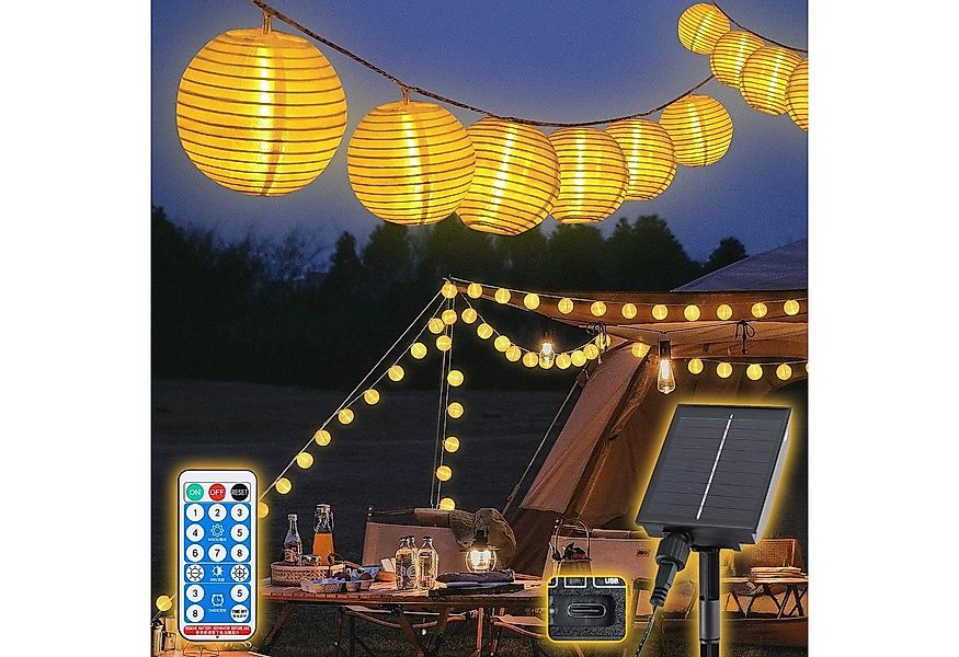 Salcar LED-Lichterkette LED Lichterkette Lampion Außen, Solar-, Batterie-, günstig online kaufen