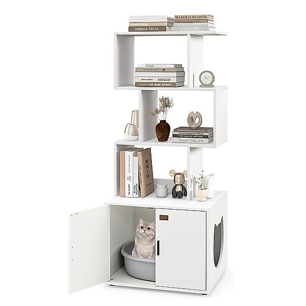 KOMFOTTEU Tierhaus, Katzenschrank mit Regal, 2 günstig online kaufen