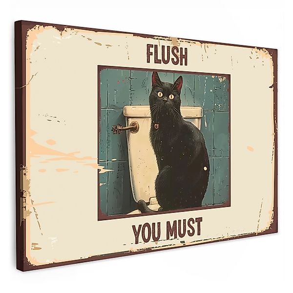 OneMillionCanvasses® Leinwandbild Katze - Vintage - günstig online kaufen